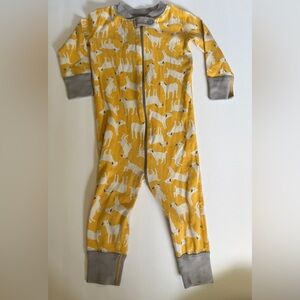 Hanna Andersson Sleeper Pajama Yellow Gold Goats Baby 9-18 Months 70
